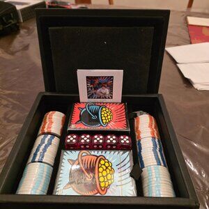 Burton Morris (BCM) Poker Set for Google Brand New in Leather Box